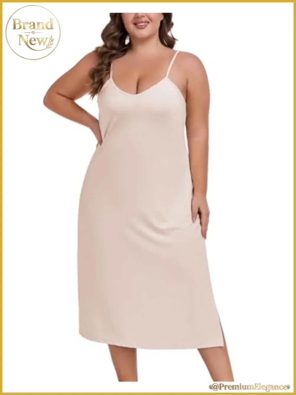 Plus Size Full Slip for Women, 95% Polyester 5% Spandex, Adjustable Straps,